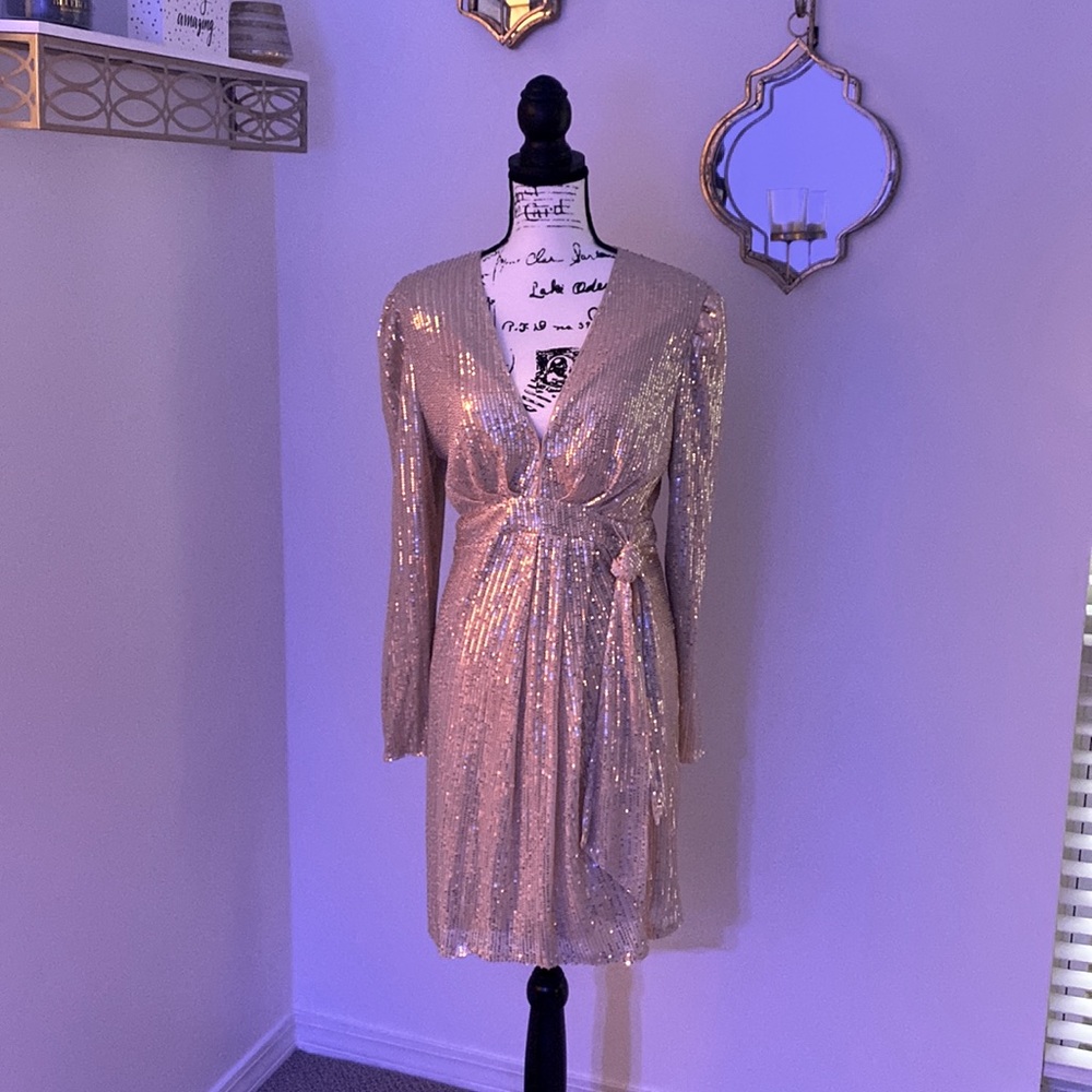 Gold sequin dress. Size M